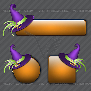 Shiny Halloween web buttons - vector image