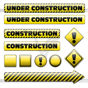 Set of under constuction signs - vector image