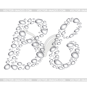 Water drops Alphabet Bb - vector clip art