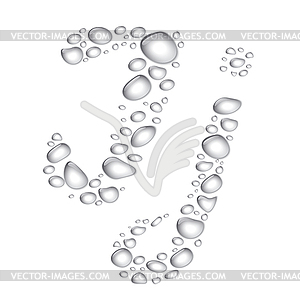 Water drops Alphabet Jj - vector clipart / vector image