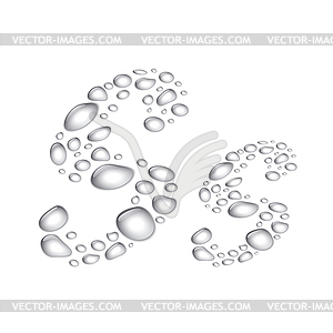 Water drops Alphabet Ss - vector clipart / vector image