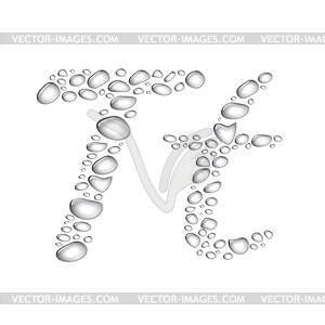 Water drops Alphabet Tt - vector image