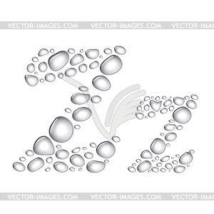 Water drops Alphabet Zz - vector image