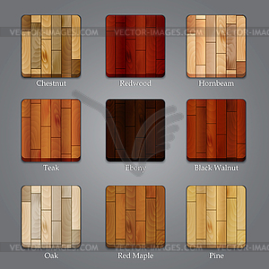 Set of wood icons - vector clipart