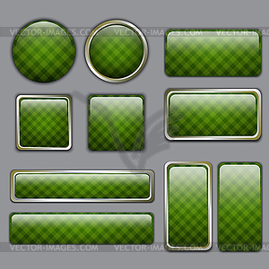 Glossy Green web buttons - vector clipart