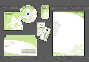 Stationery design with lily - vector clipart