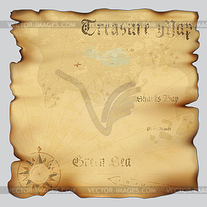 Old treasure map - stock vector clipart