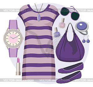 Fashion set with tunic - vector clipart