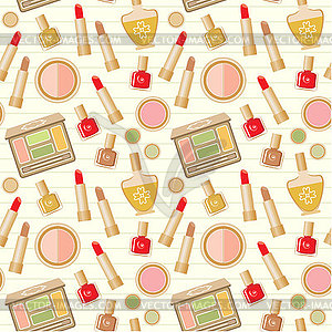 Seamless cosmetics pattern - vector clipart