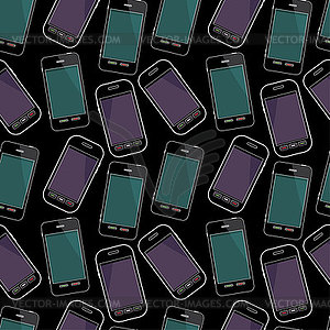 Seamless smartphones pattern - vector image