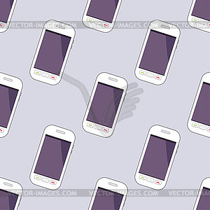 Seamless smartphones pattern - vector clip art