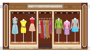 Boutique. Women`s clothing shop - vector clipart