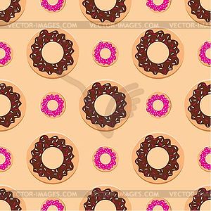 Seamless donuts pattern - color vector clipart