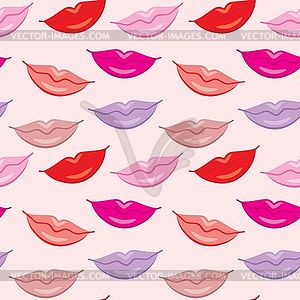 Seamless lips pattern - vector image