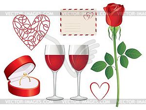 Valentine day icon set - vector image