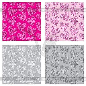 Seamless hearts pattern - vector clipart