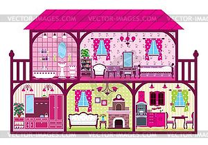 House for girl in cut - vector clipart
