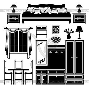 Set of icons of furniture - vector clipart