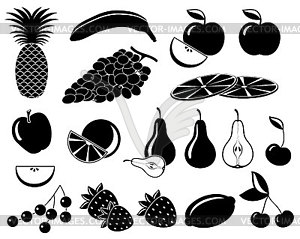 Set of fruit icons - vector image