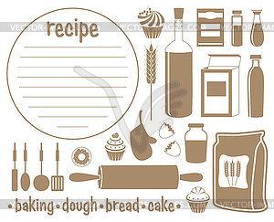 Set of products for baking - vector clipart