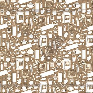 Seamless products pattern - vector EPS clipart