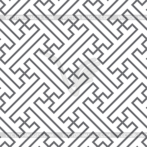 Ethnic seamless pattern - gray lines - vector image