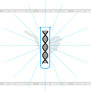 Test tube with DNA inside - - vector clip art