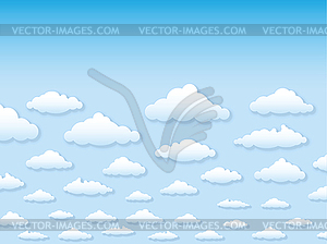 Небо с облаками в мультяшном стиле - клипарт в векторе