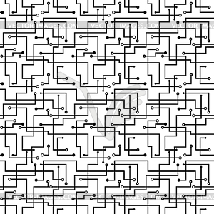 Seamless abstract pattern - circuit board scheme - vector image