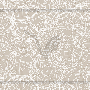 Seamless pattern of silhouettes of gears - vector image