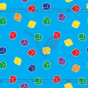 Abstract seamless pattern - colorful cubes - vector image