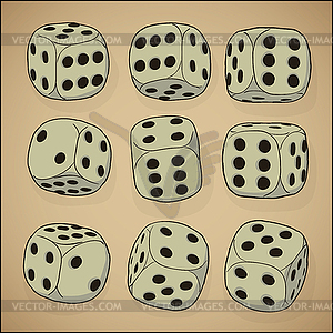 Vintage style set - dices - stock vector clipart