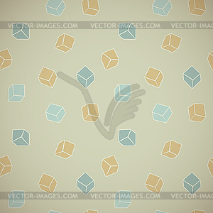 Abstract background - color cubes in vintage style - vector image