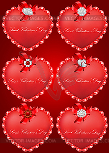 Saint Valentine's Day decorative hearts - vector image