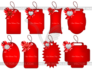 Set of decorative Saint Valentine's tags - vector clip art