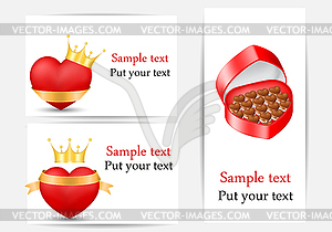 Set of romantic greeting cards  - vector image