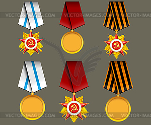 Vector set of military objects - vector image