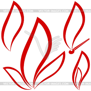 Set of fire symbols - vector clipart