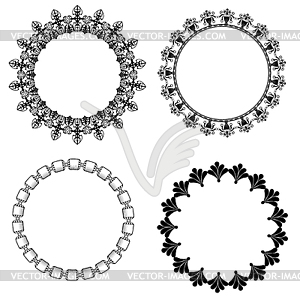 Набор круглых рамы с орнаментом - изображение в формате EPS