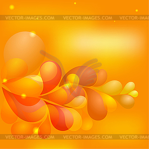 Abstract orange background with transparent drops. - vector clipart / vector image