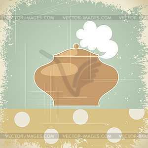 Vintage background with pot. - vector image