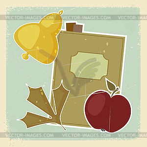 Vintage postcard. School. - royalty-free vector clipart