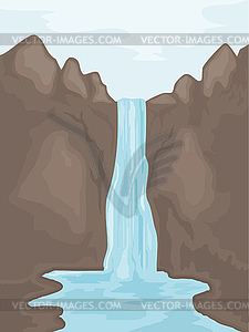 Waterfall. - vector clipart