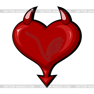 Heart with horns. - vector clipart / vector image