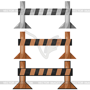 Set of wooden barriers. - vector clipart / vector image