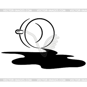Overturned cup and spilled coffee. - vector image