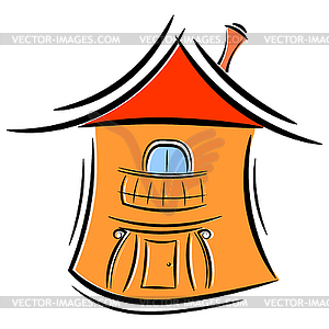 Cartoon little house. - color vector clipart