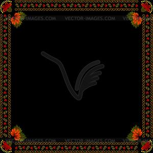 Ukrainian national floral ornament on dark - vector clip art