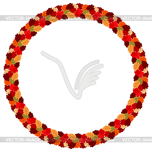 Abstract frame of autumn leaves. - vector image