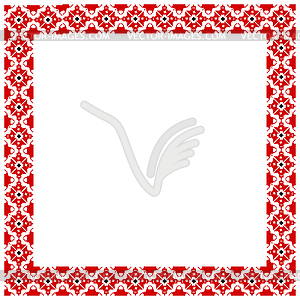 Square frame with traditional Ukrainian elements. - vector clip art